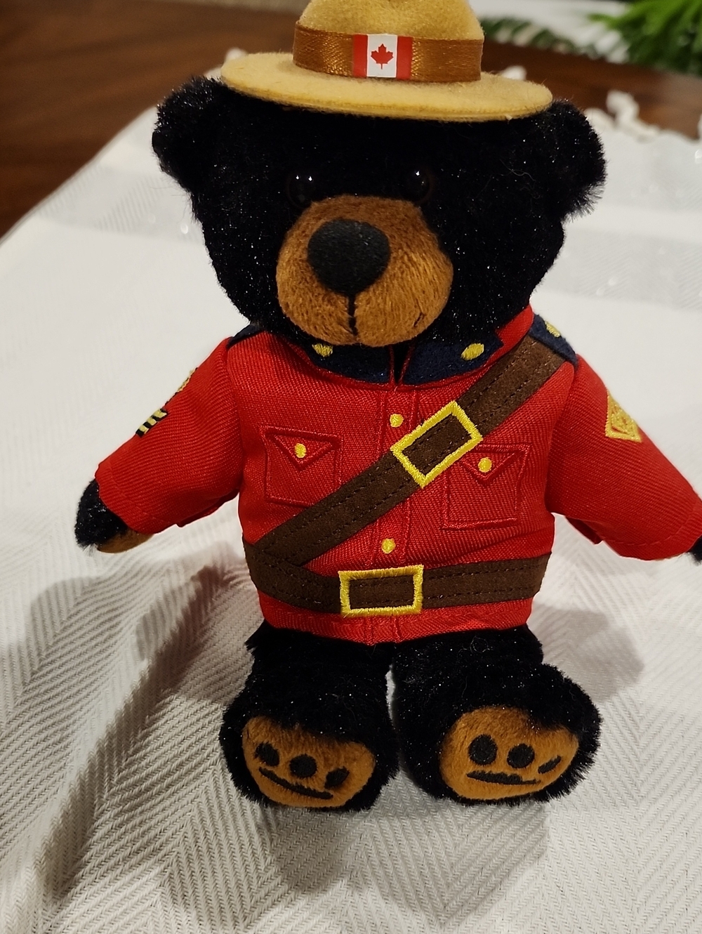 Plush Mountie Bear in Red Jacket and Tan Hat -RCMP
